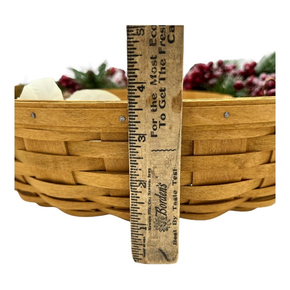 LONGABERGER Wreath Basket Christmas Chips Dip Tray Set Centerpiece - Picture 7 of 12